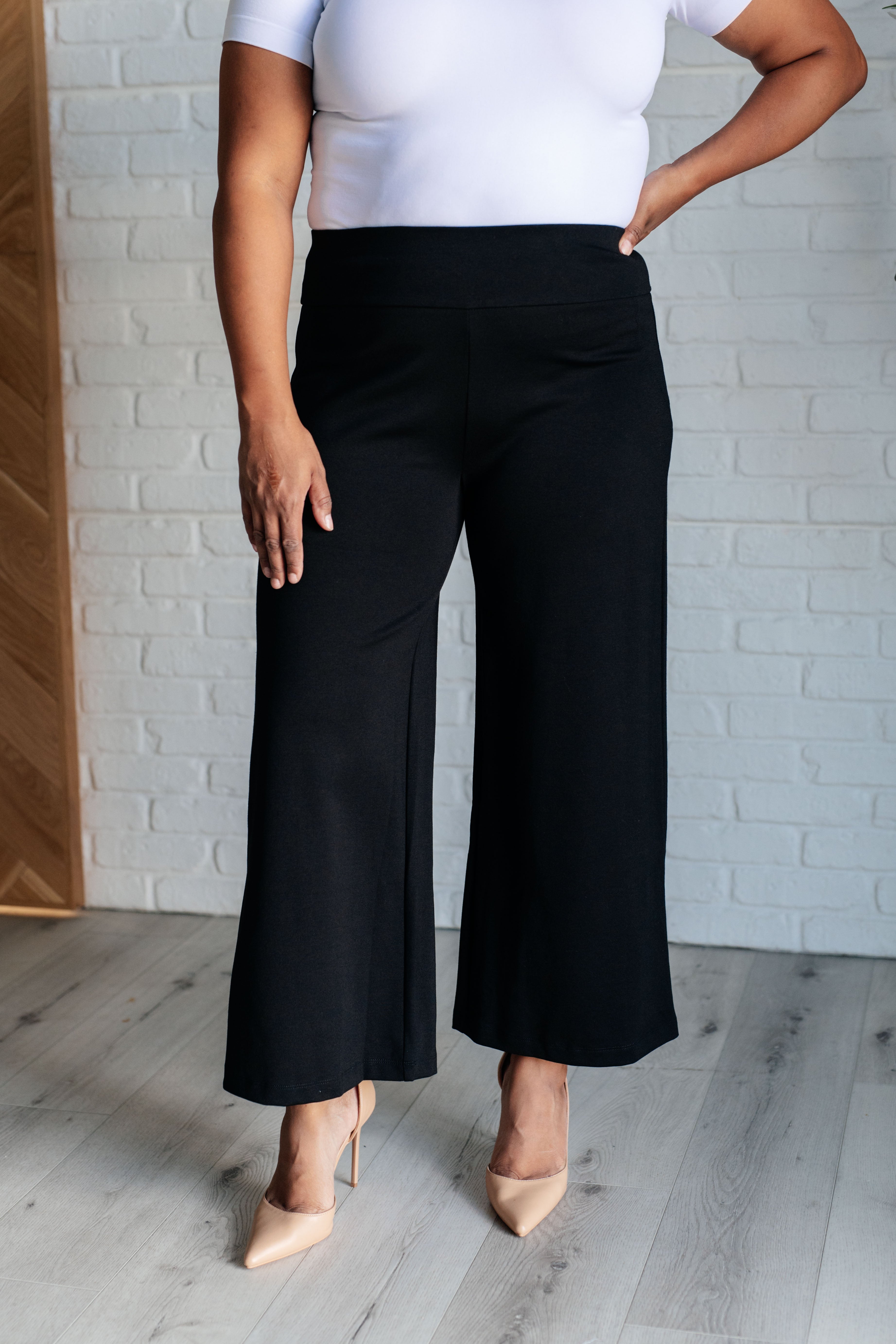 Magic Wide Leg Crop Pants in Black    Bottoms Ave Shops- Tilden Co.