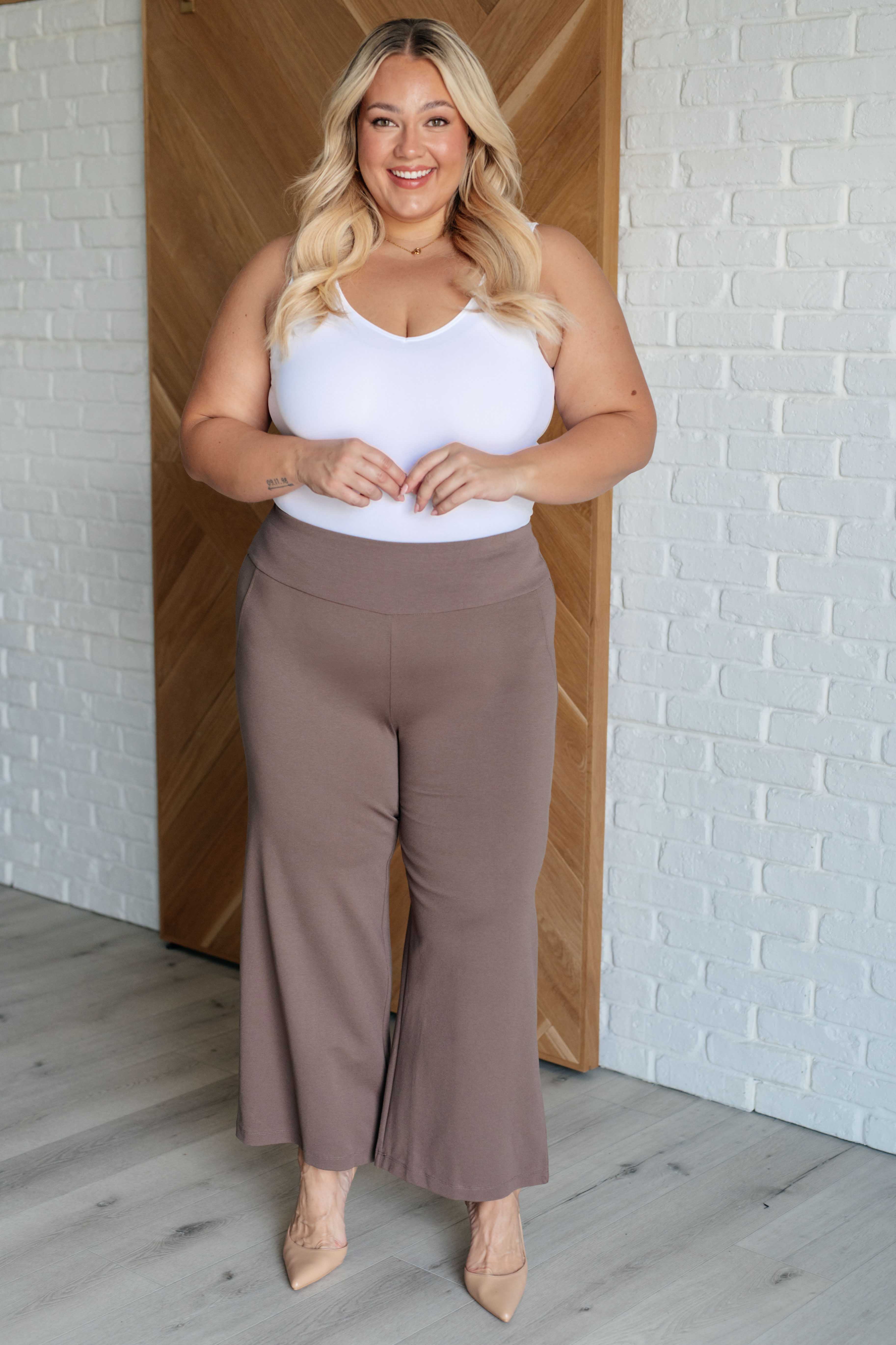 Magic Wide Leg Crop Pants in Dark Mocha    Bottoms Ave Shops- Tilden Co.