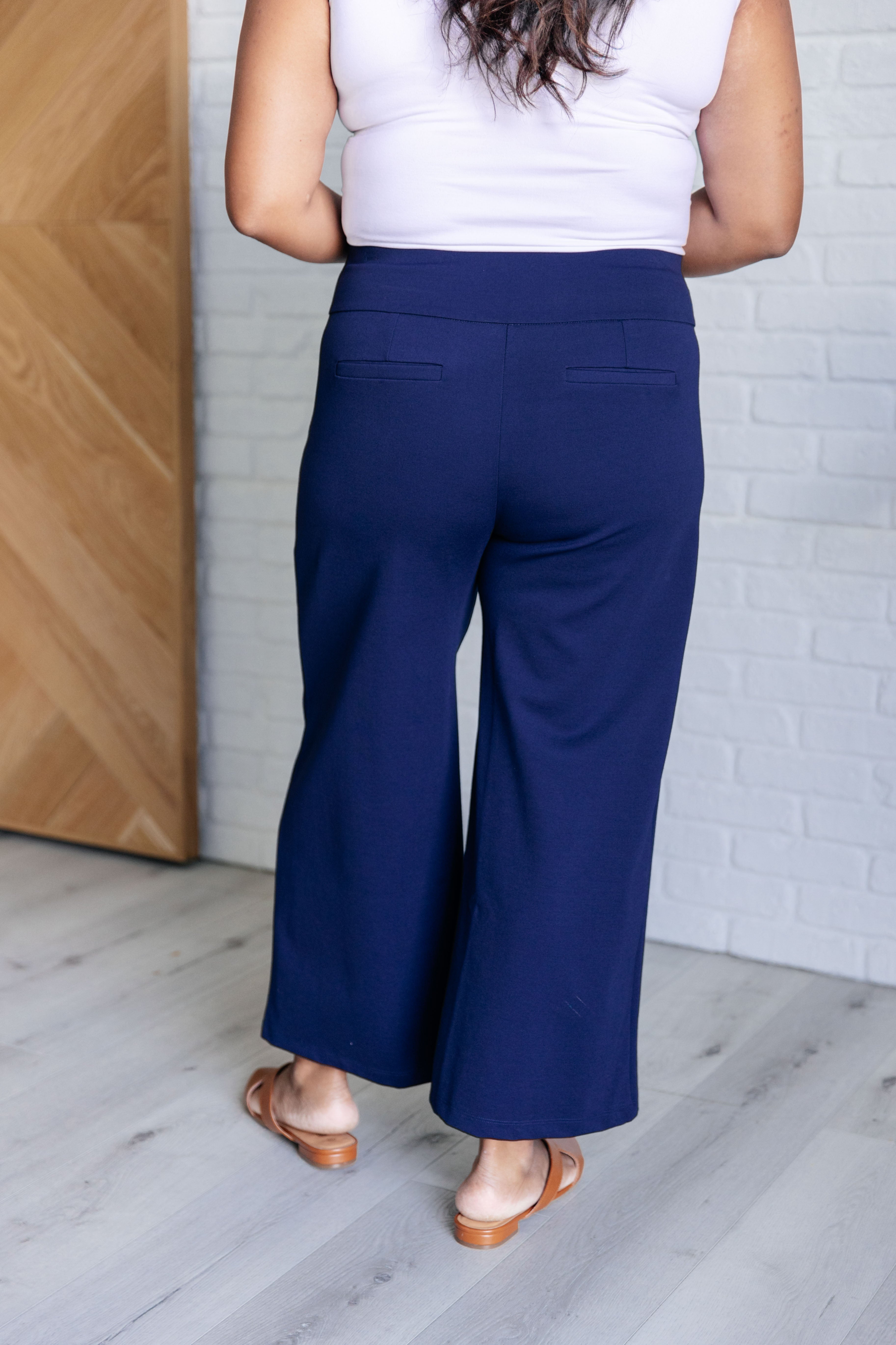 Magic Wide Leg Crop Pants in Navy    Bottoms Ave Shops- Tilden Co.