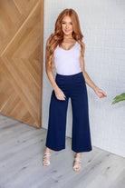 Magic Wide Leg Crop Pants in Navy    Bottoms Ave Shops- Tilden Co.