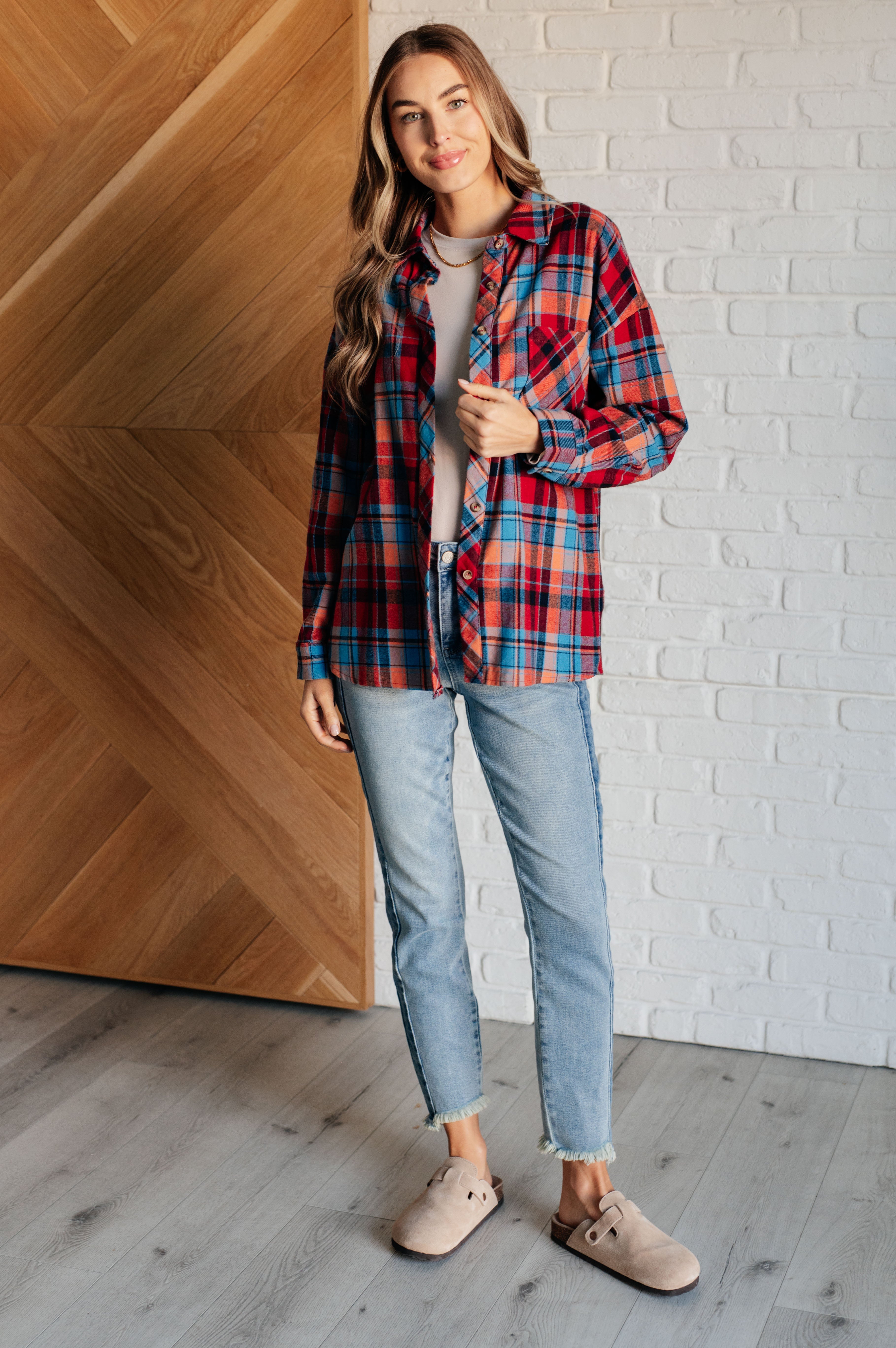 Make it Make Sense Plaid Button Up    Tops Ave Shops- Tilden Co.