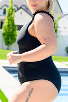 Maldives V-Neck Ruffle Detail Swimsuit Swimwear Ave Shops- Tilden Co.