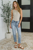 Mallory Mid Rise Bleach Wash Boyfriend Jeans Womens Ave Shops- Tilden Co.