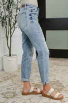 Mallory Mid Rise Bleach Wash Boyfriend Jeans Womens Ave Shops- Tilden Co.