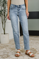 Mallory Mid Rise Bleach Wash Boyfriend Jeans Womens Ave Shops- Tilden Co.