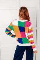 Manifesting Moment Checkered Color Block Sweater Tops Ave Shops- Tilden Co.