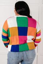 Manifesting Moment Checkered Color Block Sweater Tops Ave Shops- Tilden Co.