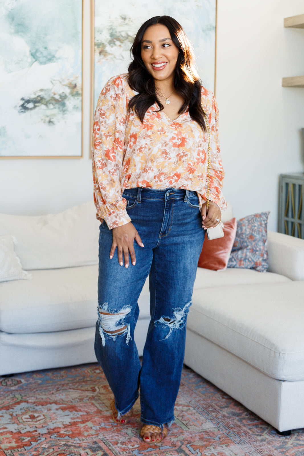 Marigold Dreams Floral Blouse    Tops Ave Shops- Tilden Co.