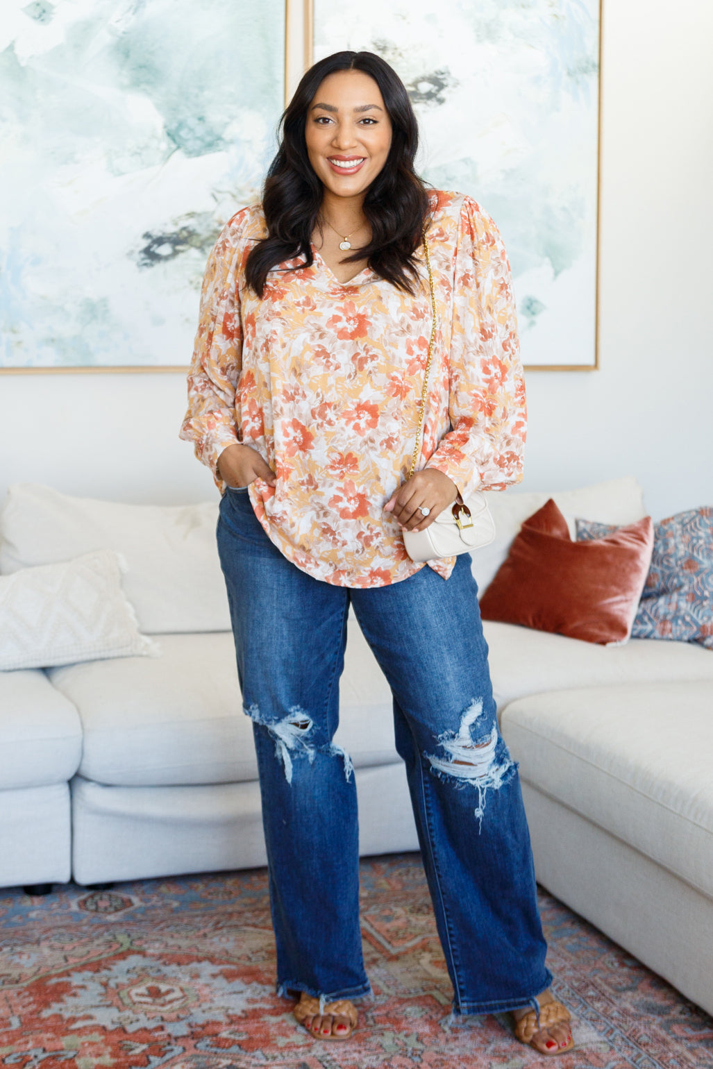 Marigold Dreams Floral Blouse    Tops Ave Shops- Tilden Co.