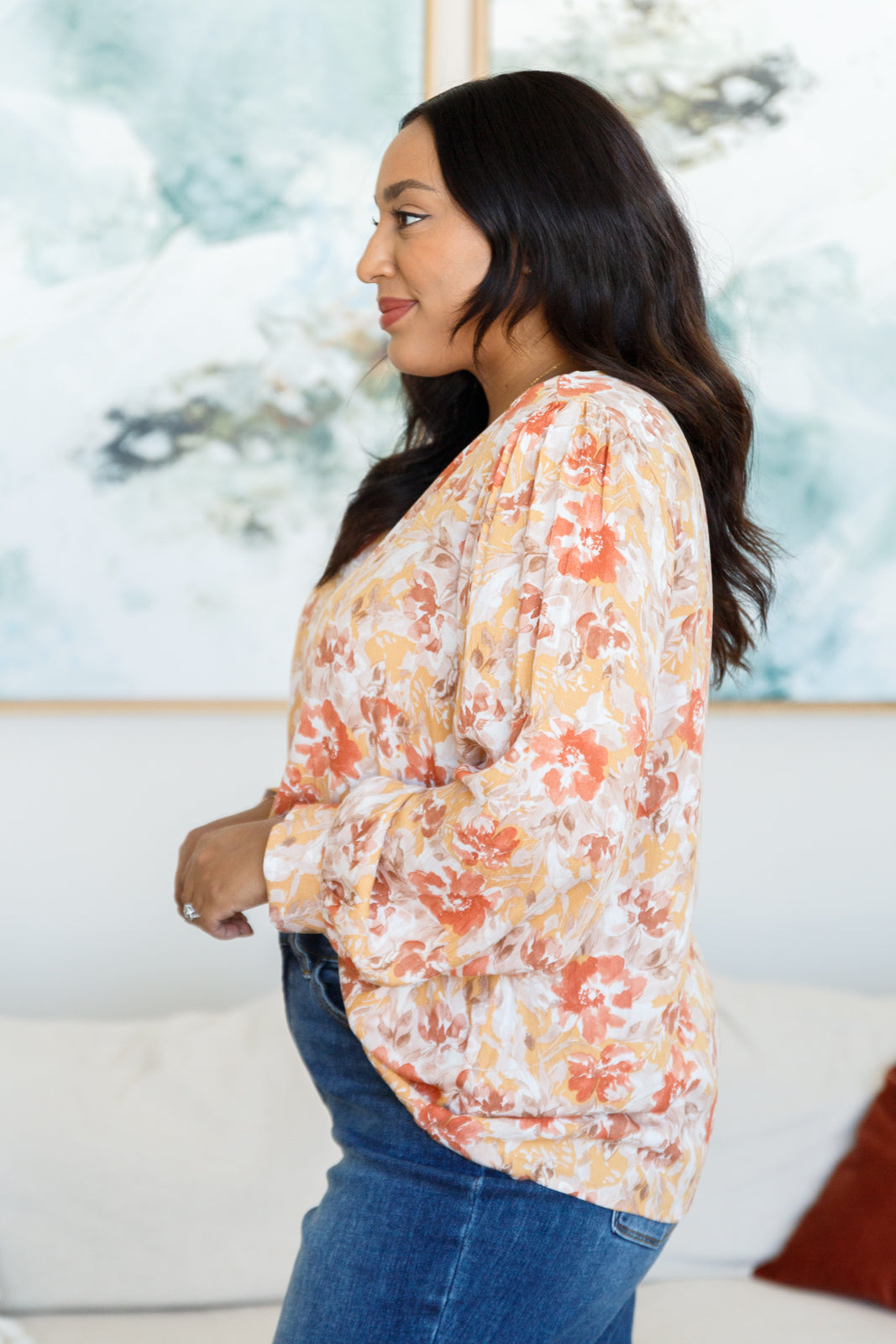 Marigold Dreams Floral Blouse Tops Ave Shops- Tilden Co.