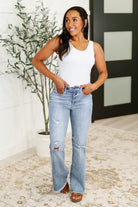 Marlena High Rise Shield Pocket Flare Jeans Womens Ave Shops- Tilden Co.