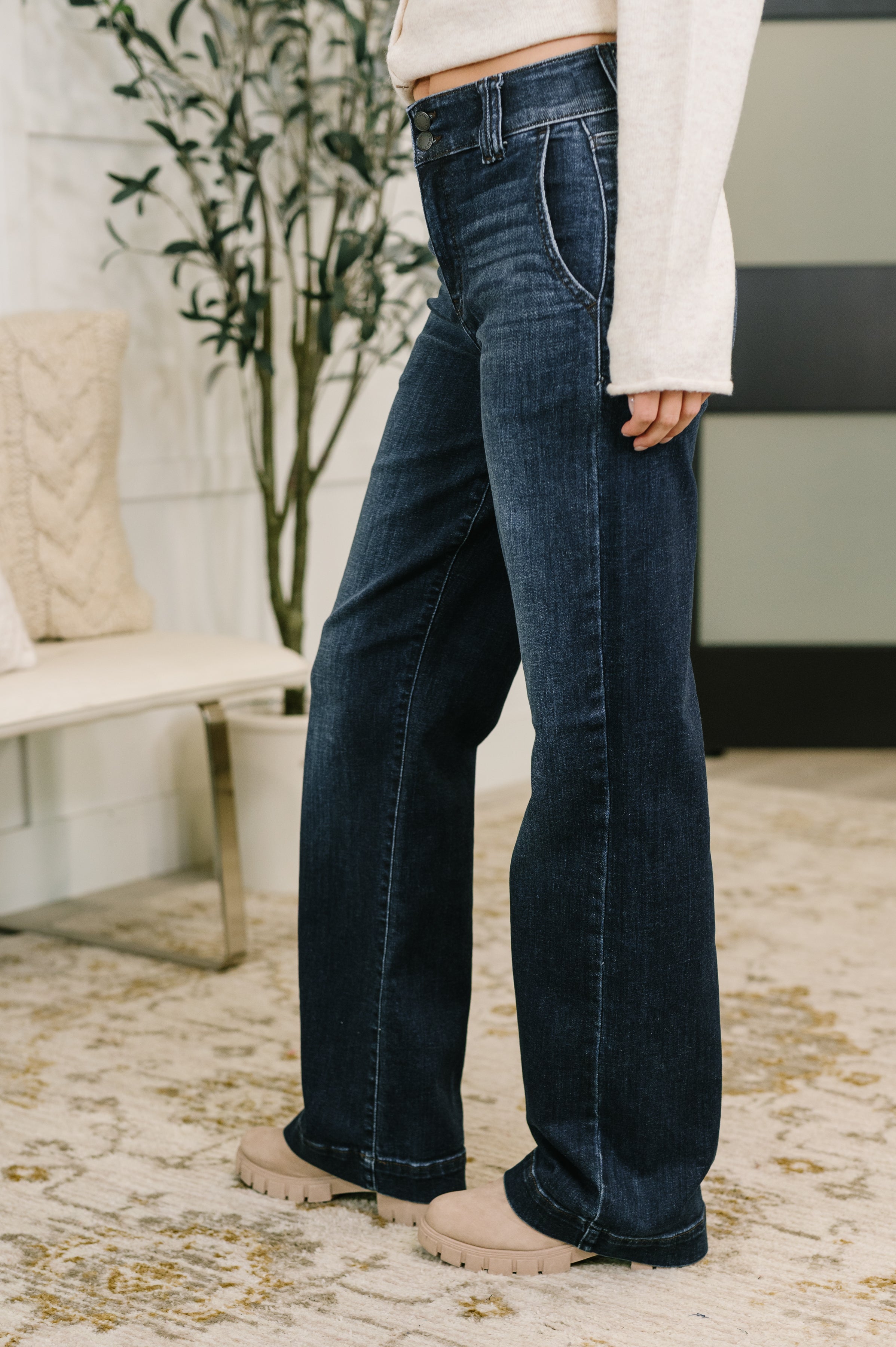 Marty High Waist Trouser Wide Leg Jean Womens Ave Shops- Tilden Co.