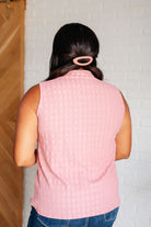 Matter of Fact Pleat Front Sleeveless Blouse in Pink    Blouses Ave Shops- Tilden Co.