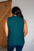 Matter of Fact Pleat Front Sleeveless Blouse in Sea Green    Blouses Ave Shops- Tilden Co.