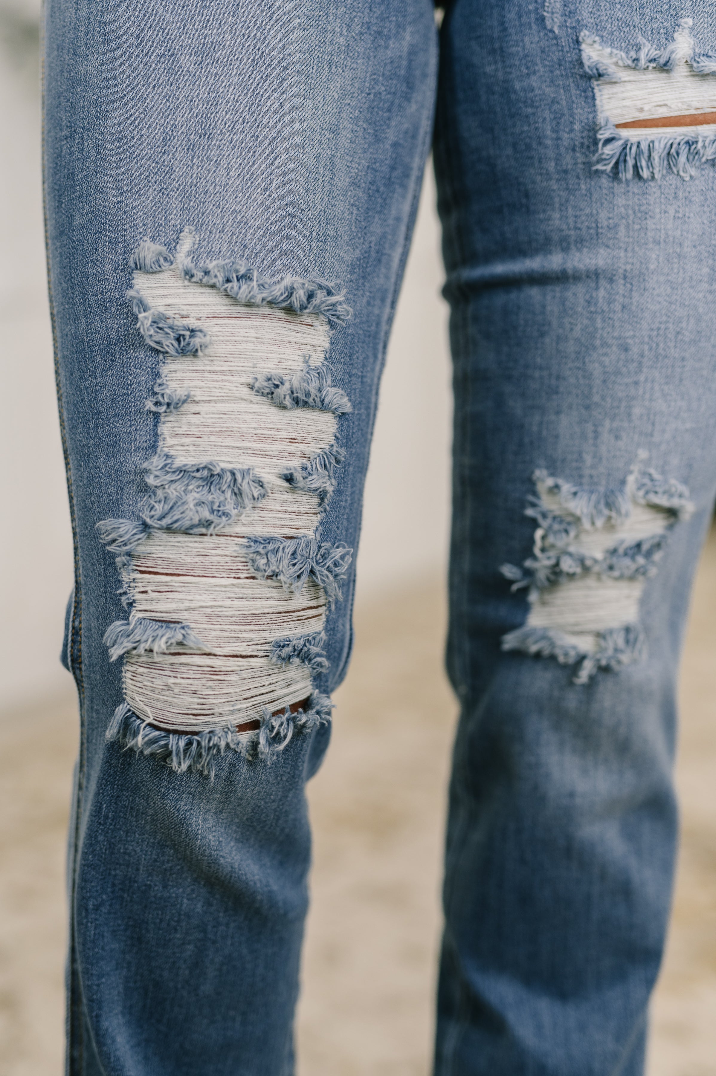 Maureen High Rise Distressed Bootcut Jeans Womens Ave Shops- Tilden Co.