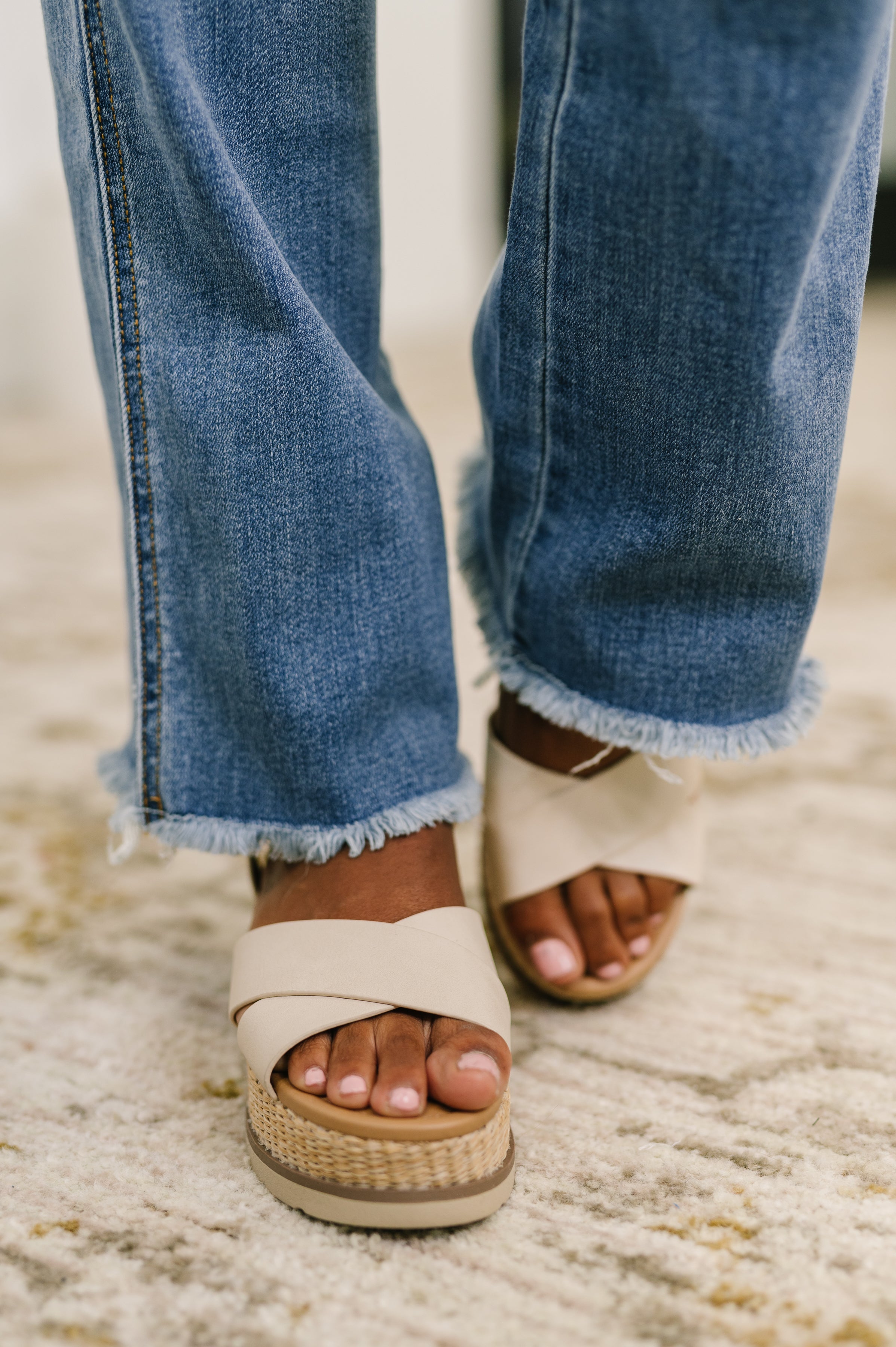 Maureen High Rise Distressed Bootcut Jeans Womens Ave Shops- Tilden Co.