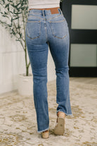 Maureen High Rise Distressed Bootcut Jeans Womens Ave Shops- Tilden Co.