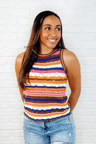Max Aura Points Striped Knit Tank Womens Ave Shops- Tilden Co.