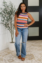 Max Aura Points Striped Knit Tank Womens Ave Shops- Tilden Co.