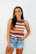 Max Aura Points Striped Knit Tank Womens Ave Shops- Tilden Co.