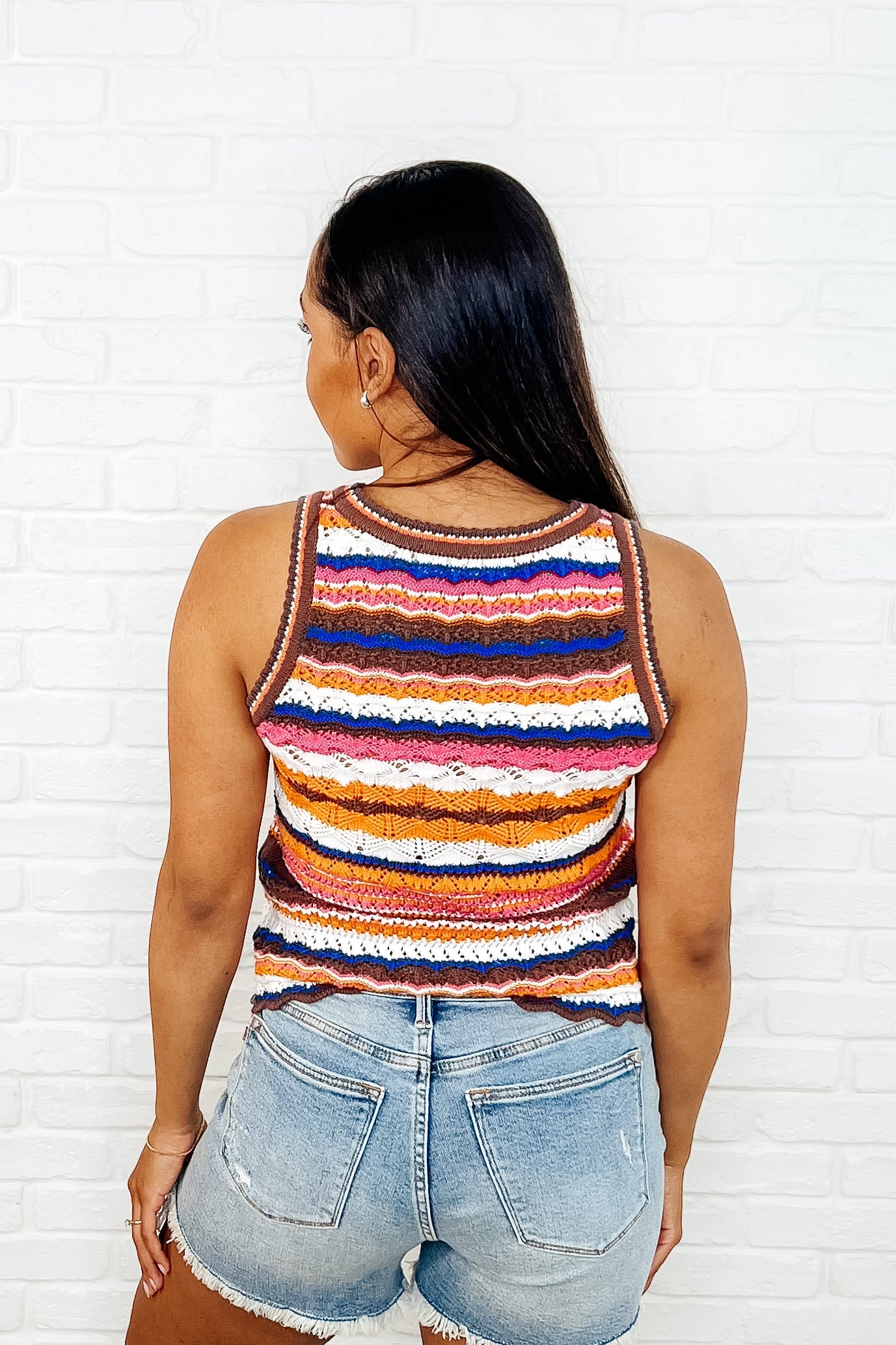 Max Aura Points Striped Knit Tank Womens Ave Shops- Tilden Co.