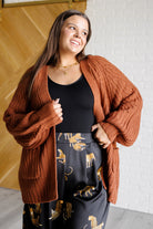 Maybe Monday Cardigan in Chestnut    Layers Ave Shops- Tilden Co.