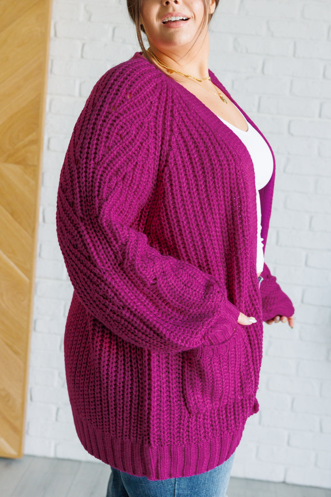 Maybe Monday Cardigan in Berry    Layers Ave Shops- Tilden Co.