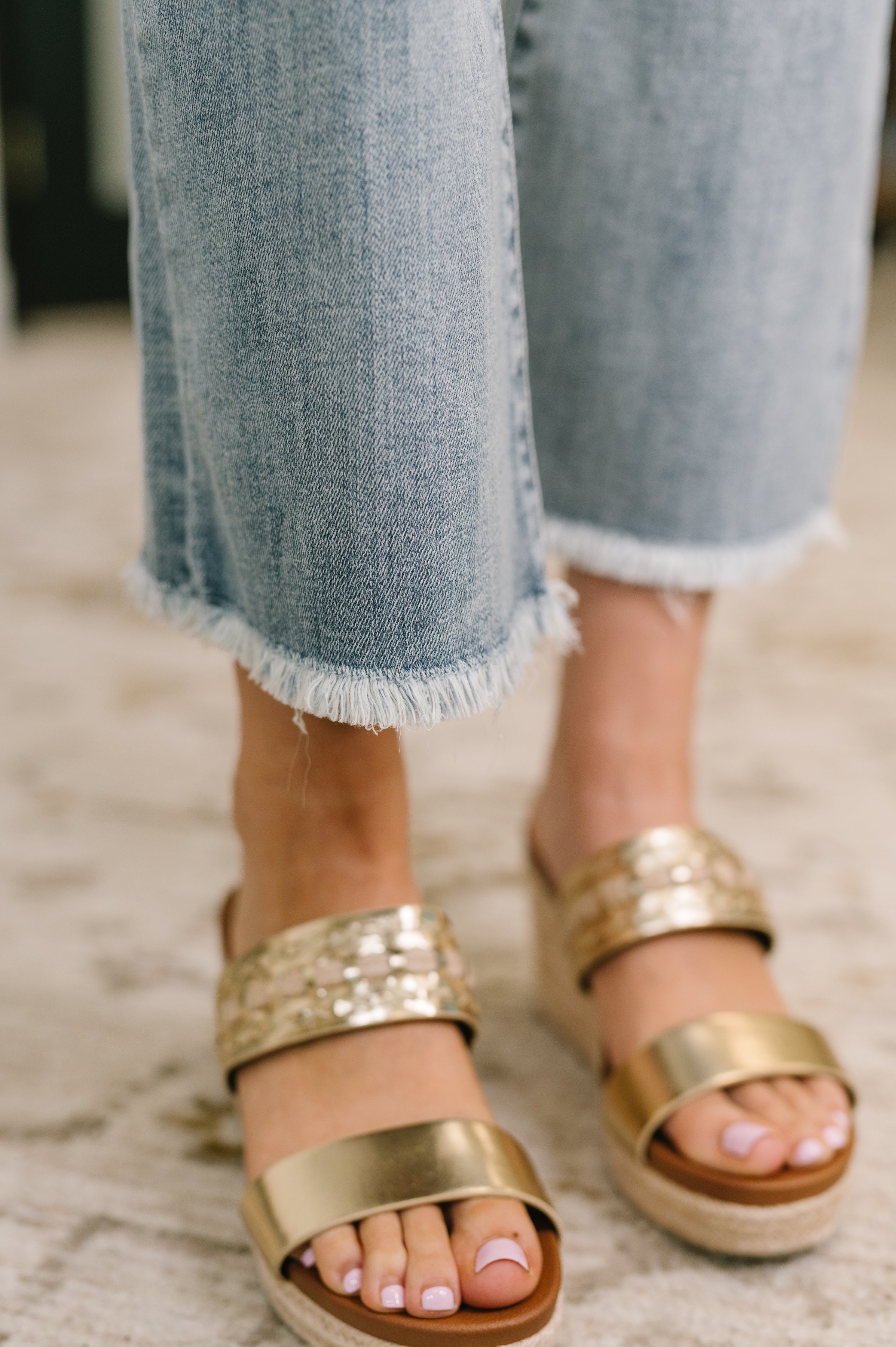 Mckaylee Mid Rise Kick Flare Jeans with Frayed Hem Womens Ave Shops- Tilden Co.