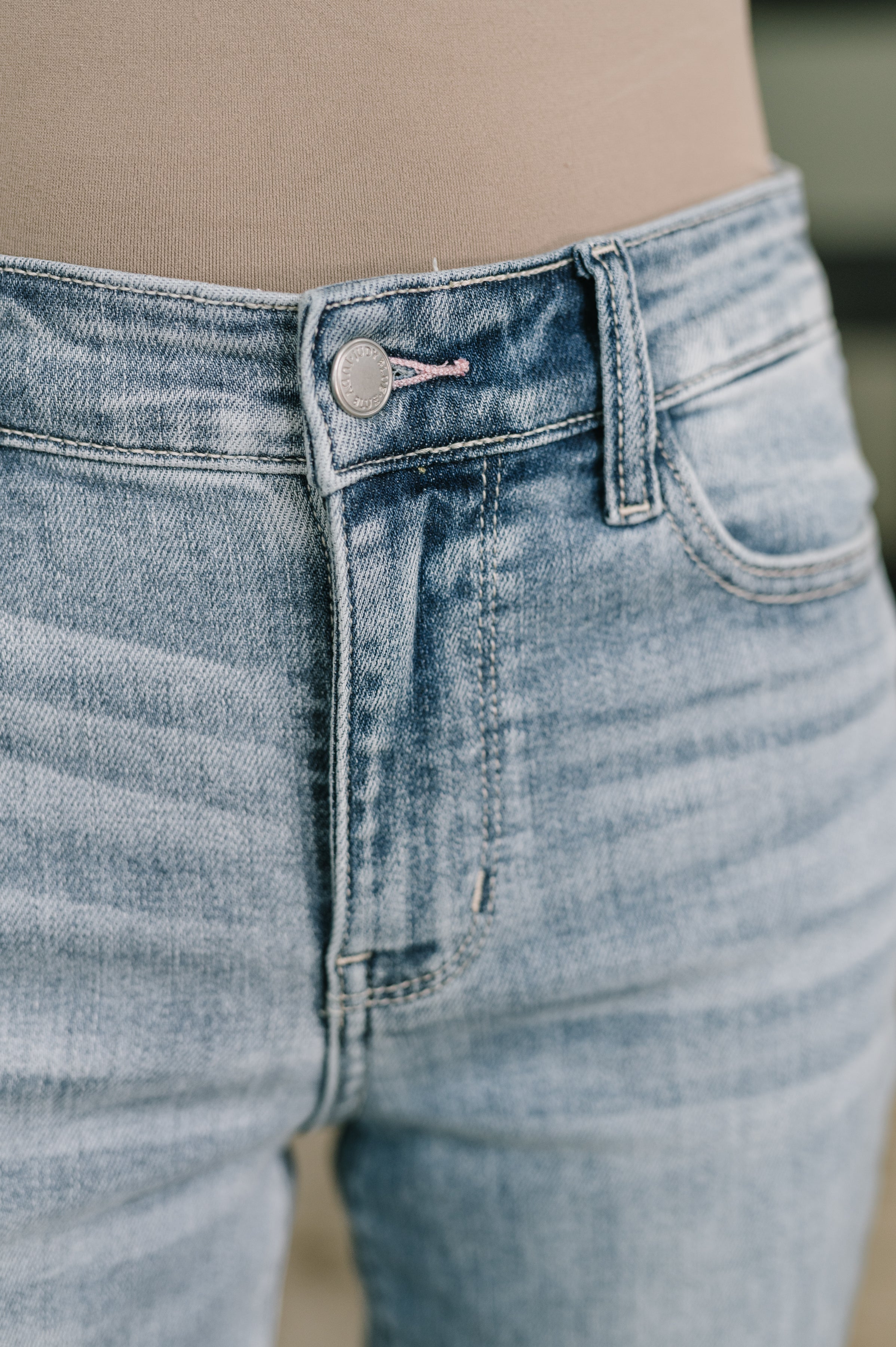 Mckaylee Mid Rise Kick Flare Jeans with Frayed Hem Womens Ave Shops- Tilden Co.