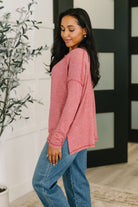 Mellow Mood Heathered Pullover in Dark Red Womens Ave Shops- Tilden Co.