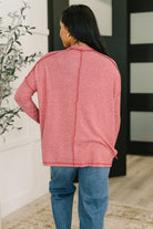 Mellow Mood Heathered Pullover in Dark Red Womens Ave Shops- Tilden Co.