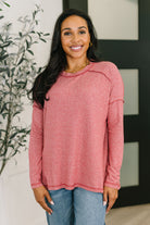 Mellow Mood Heathered Pullover in Dark Red Womens Ave Shops- Tilden Co.