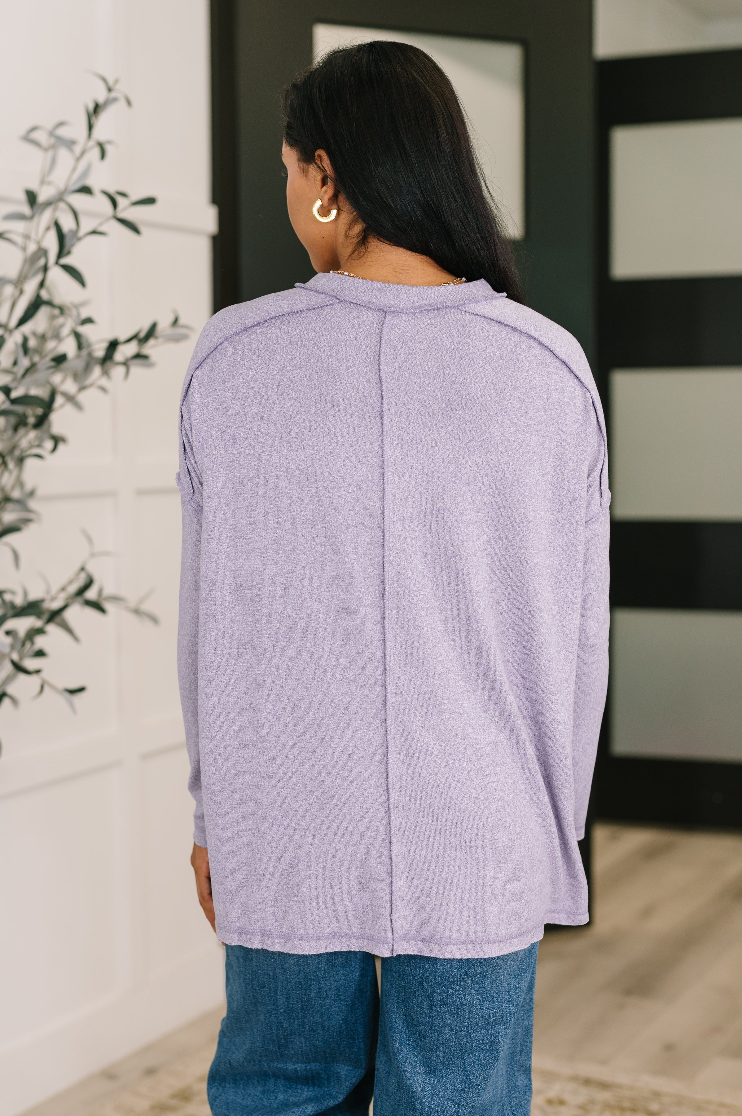 Mellow Mood Heathered Pullover in Lavender Womens Ave Shops- Tilden Co.
