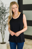 Mellow Muse Relaxed Knit Tank in Black Womens Ave Shops- Tilden Co.