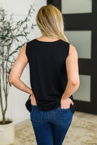 Mellow Muse Relaxed Knit Tank in Black Womens Ave Shops- Tilden Co.