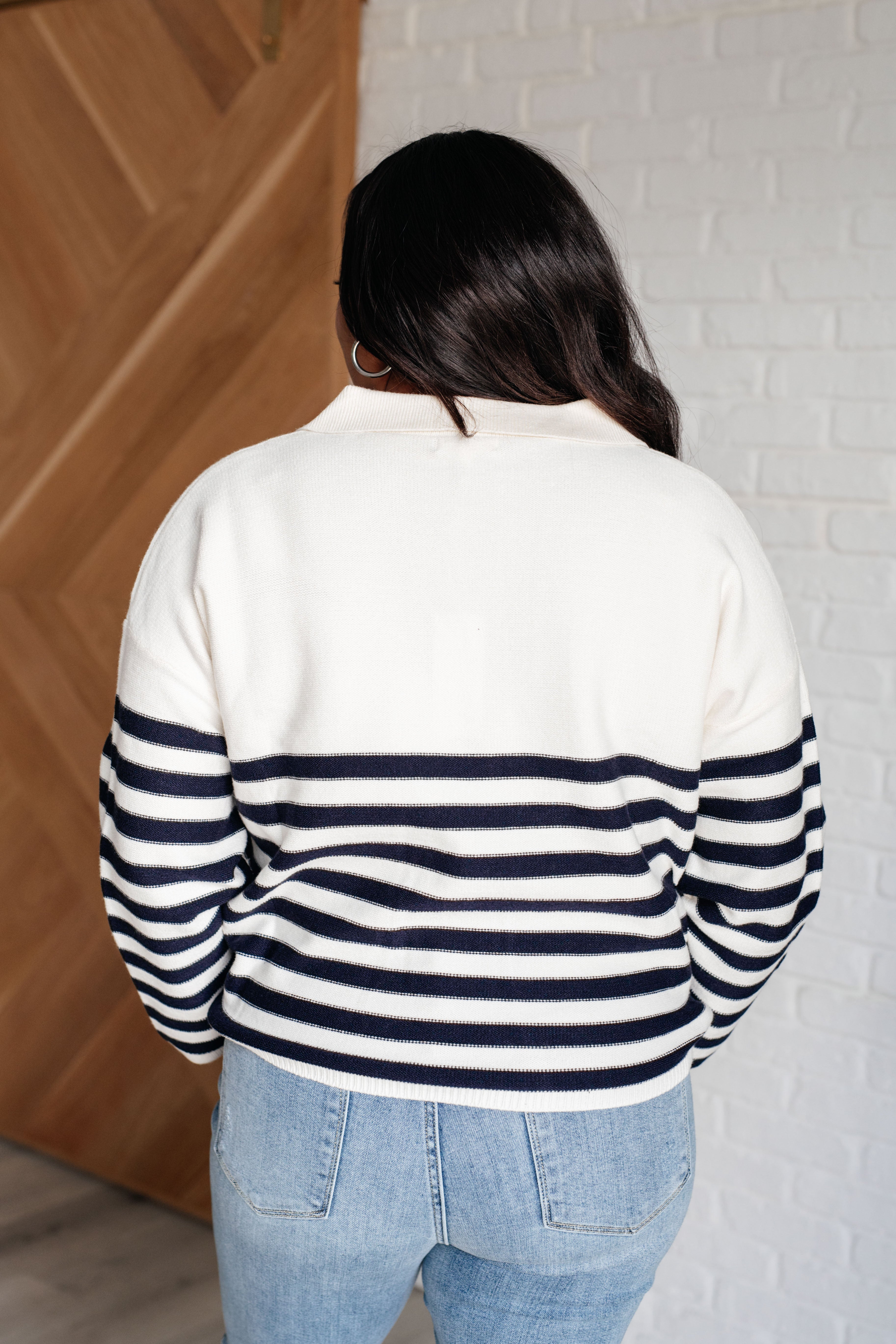 Memorable Moments Striped Sweater in White Tops Ave Shops- Tilden Co.