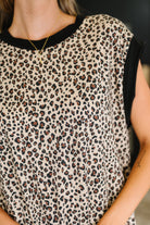 Meow's the Time Banded Hem Top in Leopard Print Womens Ave Shops- Tilden Co.