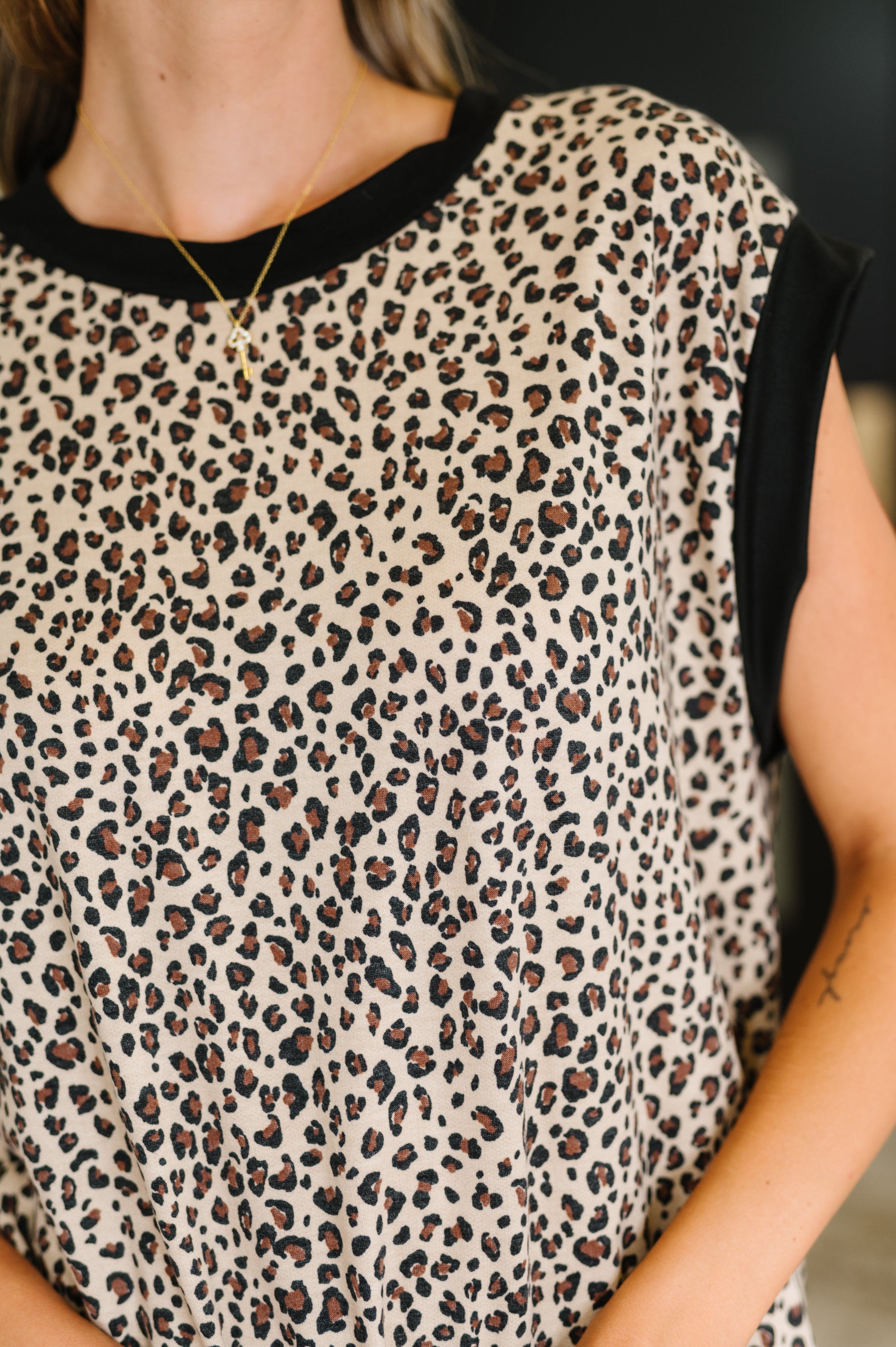 Meow's the Time Banded Hem Top in Leopard Print Womens Ave Shops- Tilden Co.