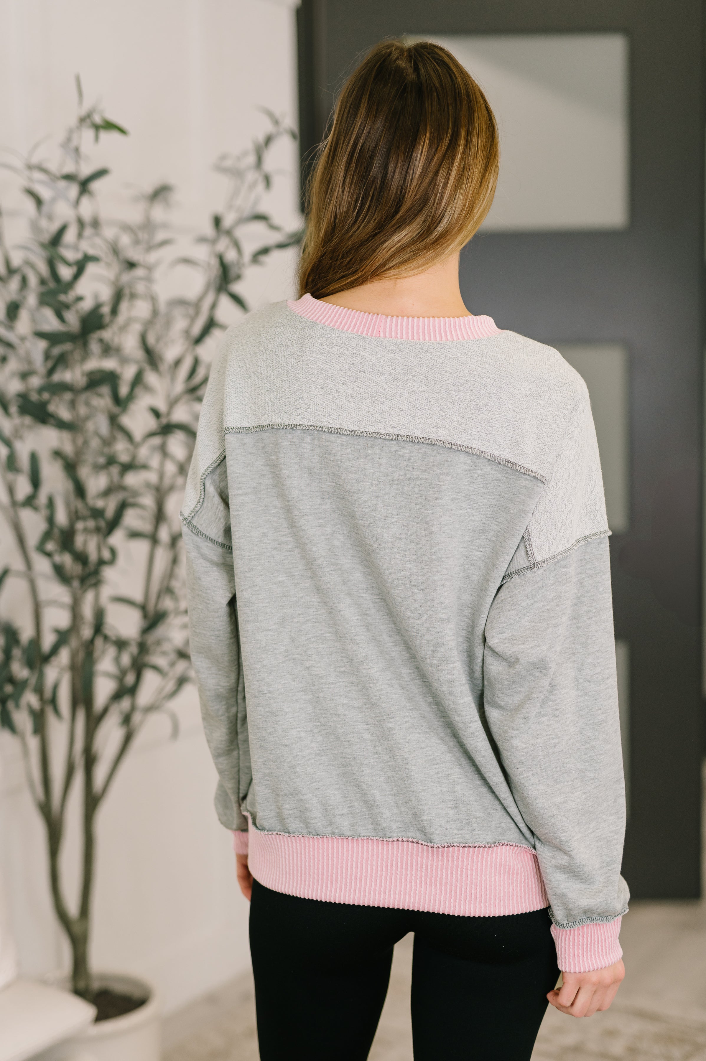 Midnight Cravings Trim Accent Pullover in Grey Sweater Ave Shops- Tilden Co.