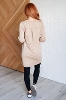 Milan Travel Shift Dress in Khaki    Dresses Ave Shops- Tilden Co.