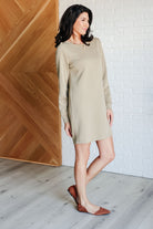 Milan Travel Shift Dress in Sage    Dresses Ave Shops- Tilden Co.