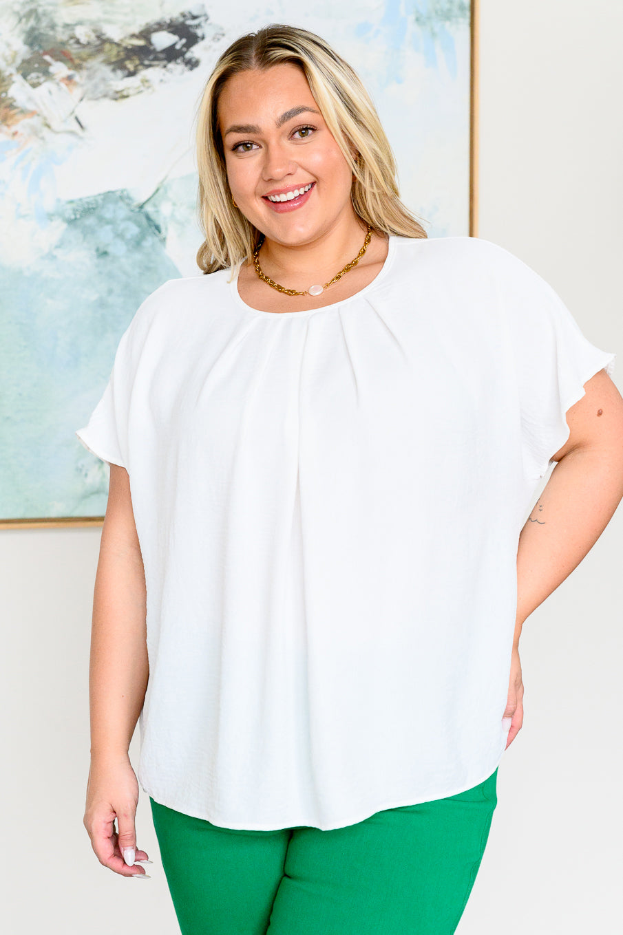 Mild Moments Pleat Detail Top Tops Ave Shops- Tilden Co.