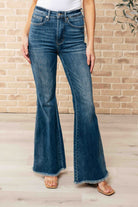 Miley High Waist Control Top Frayed Hem Flare Jeans    Womens Ave Shops- Tilden Co.