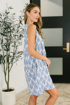 Miss Mischief V-Neck Romper in Blue Womens Ave Shops- Tilden Co.