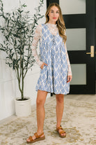 Miss Mischief V-Neck Romper in Blue Womens Ave Shops- Tilden Co.