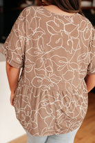 Mocha Petals V-Neck Top    Tops Ave Shops- Tilden Co.