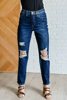 Montana High Rise Rigid Magic Distressed Straight Jeans    Denim Ave Shops- Tilden Co.