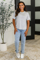 Mood Swingin' Casual Drop Shoulder Tee in Grey Womens Ave Shops- Tilden Co.