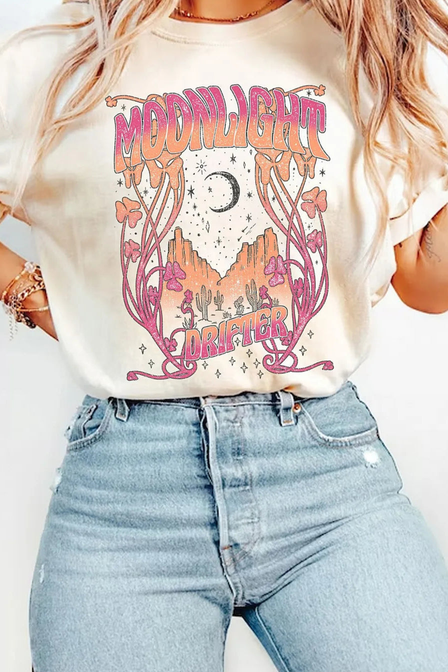 Moonlight Drifter Graphic Tee Graphic T-Shirt Rustee Clothing- Tilden Co.