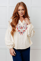 More Than You Would Think Embroidered Blouse Blouses Ave Shops- Tilden Co.